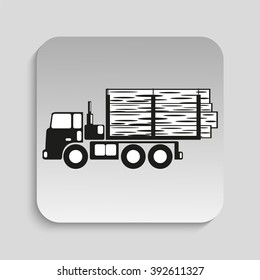 Truck. Black vector icon