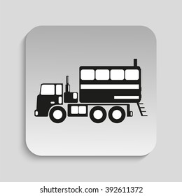 Truck. Black vector icon