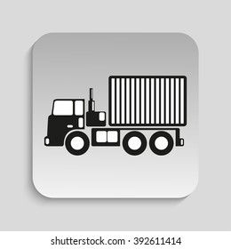 Truck. Black vector icon