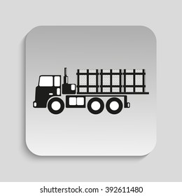 Truck. Black vector icon