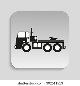 Truck. Black vector icon