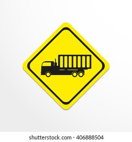 Truck. Black vector icon