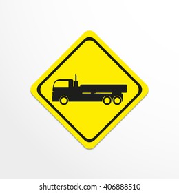Truck. Black vector icon