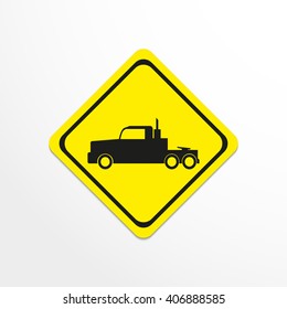 Truck. Black vector icon