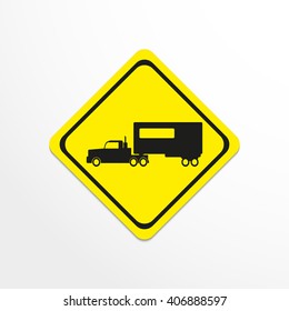 Truck. Black vector icon