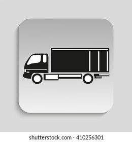 Truck. Black vector icon