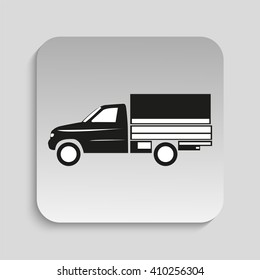 Truck. Black vector icon