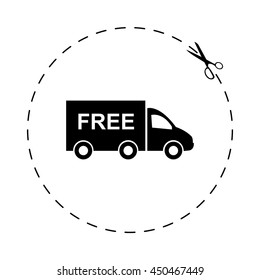 Truck  - black vector icon