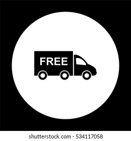 Truck  - black vector icon