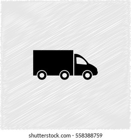 Truck -  black vector icon