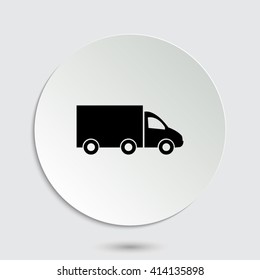 Truck - black vector icon  with shadow