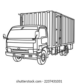 vector de diseño blanco negro de camión