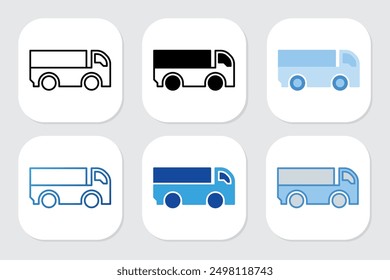 truck box icons with various design styles	