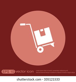 Truck with box. Logistic icon.