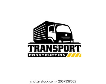 Truck box logo vector for construction company. Vehicle equipment template vector illustration for your brand.