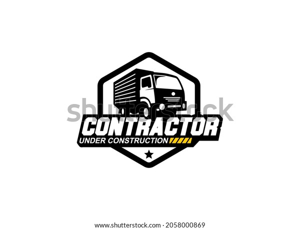 Truck box\
logo vector for construction company. Vehicle equipment template\
vector illustration for your\
brand.