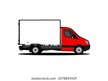 truck box shipping car vector side view