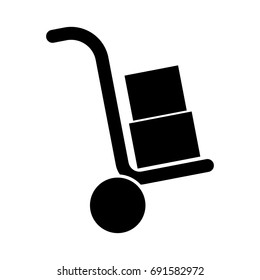 Truck with boxes icon .