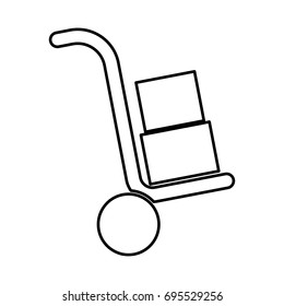 Truck with boxes icon .