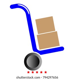Truck with boxes icon .