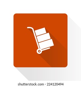 Truck with boxes icon.  Hand truck sign simbol.