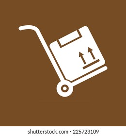 Truck with boxes icon.  Hand truck sign simbol.