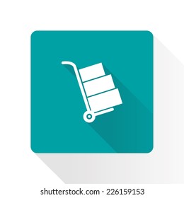 Truck with boxes icon.  Hand truck sign simbol.