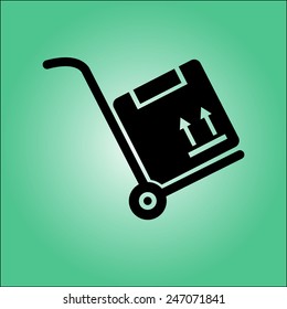 Truck with boxes icon.  Hand truck sign symbol.