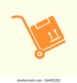 Truck with boxes icon.  Hand truck sign symbol.