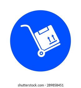 Truck with boxes icon.  Hand truck sign simbol.