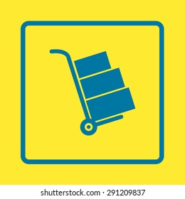 Truck with boxes icon.  Hand truck sign symbol.