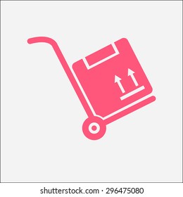 Truck with boxes icon.  Hand truck sign symbol.