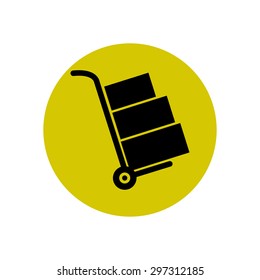 Truck with boxes icon.  Hand truck sign symbol.