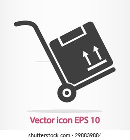 Truck with boxes icon.  Hand truck sign symbol.