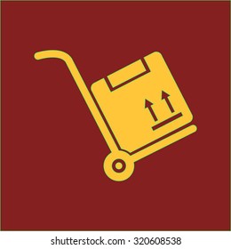 Truck with boxes icon. Hand truck sign simbol.