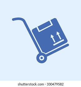 Truck with boxes icon.  Hand truck sign simbol.