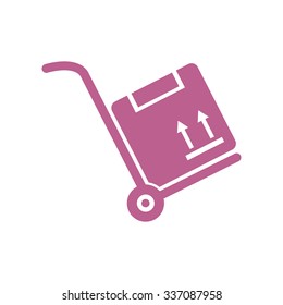 Truck with boxes icon.  Hand truck sign simbol.