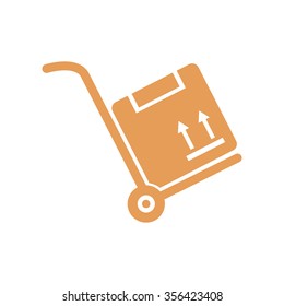 Truck with boxes icon.  Hand truck sign simbol.