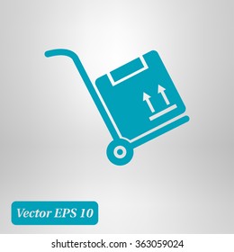 Truck with boxes icon.  Hand truck sign simbol.