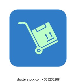 Truck with boxes icon.  Hand truck sign simbol.