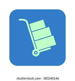Truck with boxes icon.  Hand truck sign simbol.