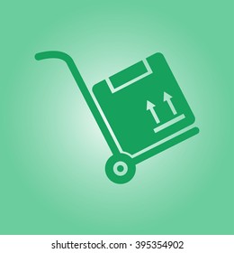 Truck with boxes icon.  Hand truck sign symbol.