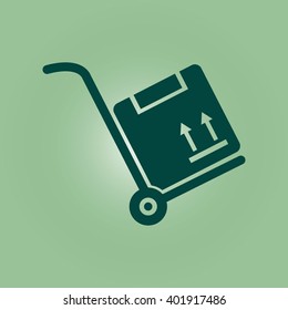 Truck with boxes icon.  Hand truck sign symbol.