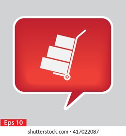 Truck with boxes icon.  Hand truck sign symbol.