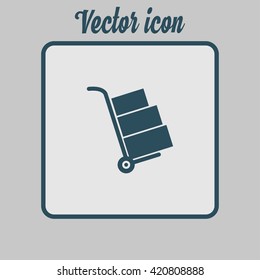 Truck with boxes icon.  Hand truck sign simbol.