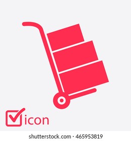 Truck with boxes icon.  Hand truck sign symbol.