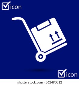 Truck with boxes icon.  Hand truck sign symbol.