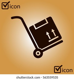 Truck with boxes icon.  Hand truck sign symbol.