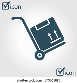 Truck with boxes icon.  Hand truck sign symbol.