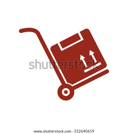 Truck with boxes icon.  Hand truck sign simbol.